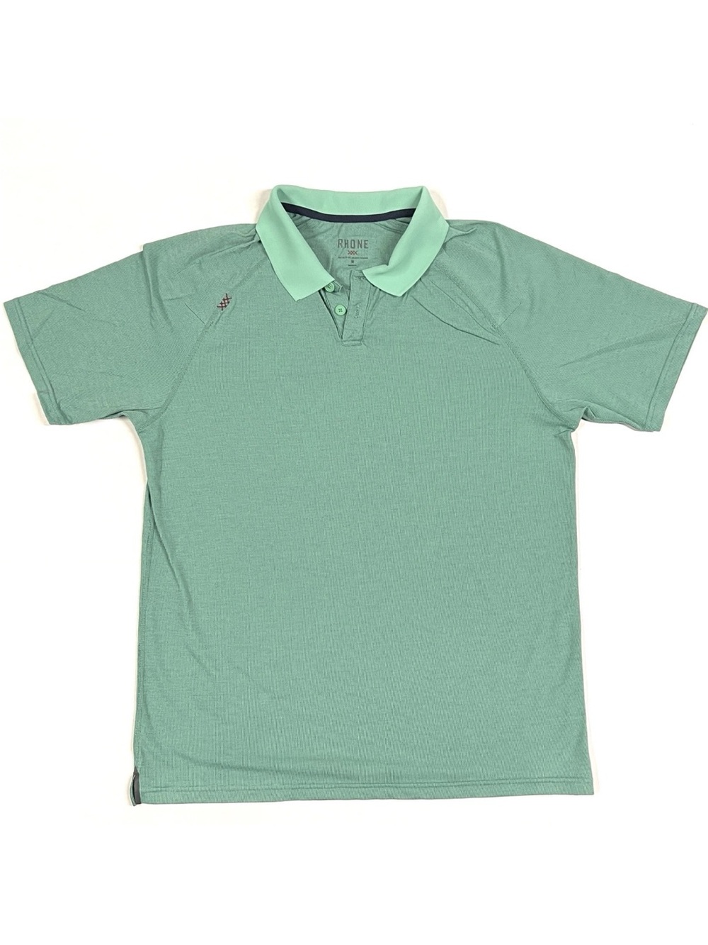 Rhone Mens Large Delta Pique Performance Golf Short Sleeve Polo Shirt  Green